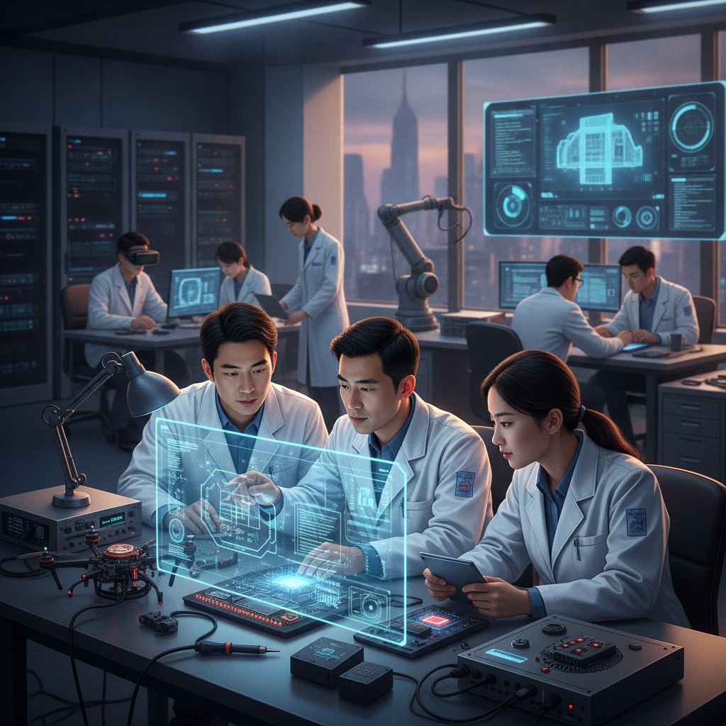 公司研发团队在工作中